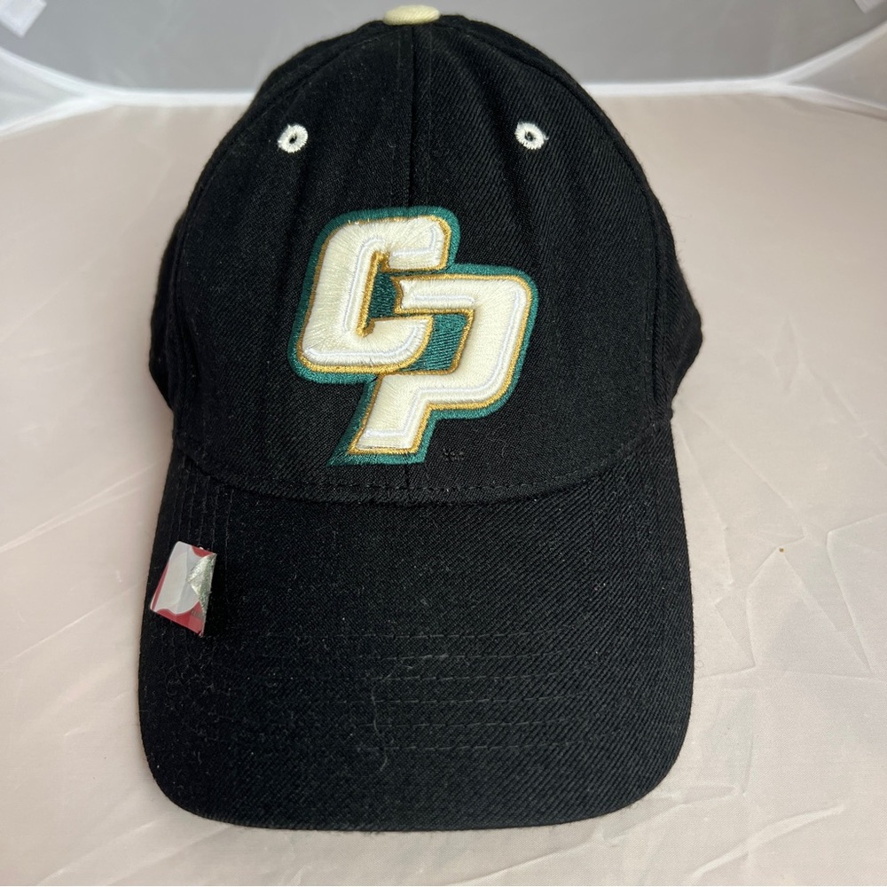 Cal Poly CP Fitted Hat Black Wool Cap 7 1/2 College Streetwear